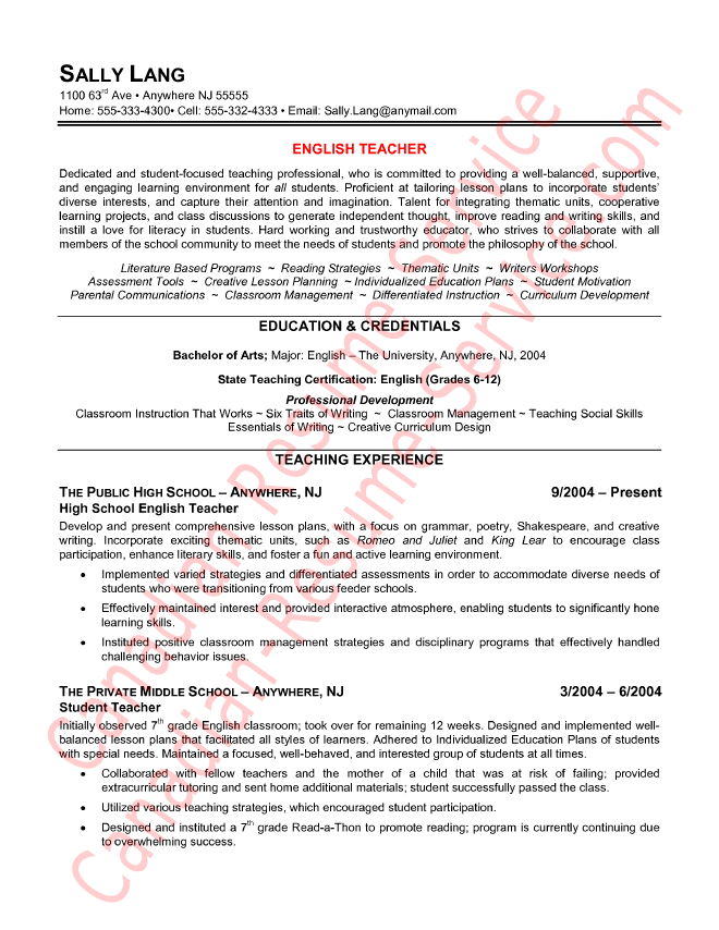 Cv Template Examples from canadian-resume-service.com